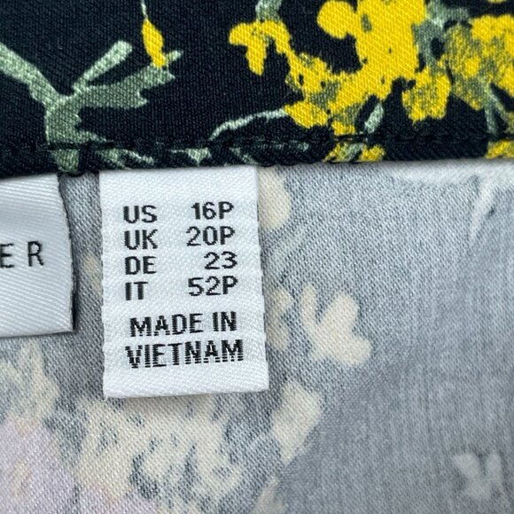 Susan Graver Black Floral Capri Pants Women’s Size 16 Stretchy a1549 - Picture 7 of 10